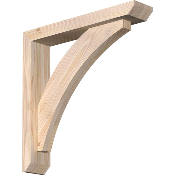 Ekena Millwork Thorton Slat Smooth Bracket w/ Offset Brace, Douglas Fir, 3 1/2"W x 18"D x 18"H BKT0402X18X18THR06SDF - main